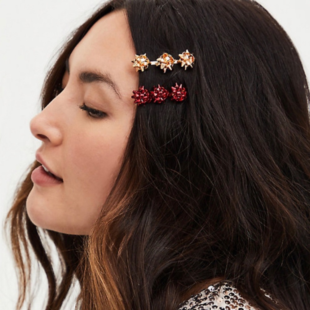 🆕 Holiday Bow Multicolour Hair Clip Set Christmas - Picture 2 of 3